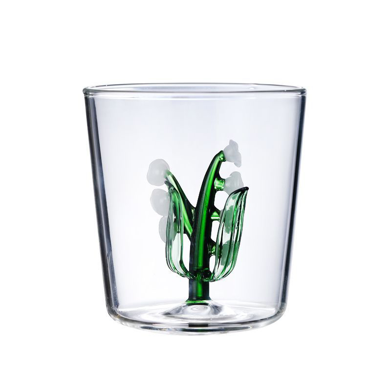 Tazze da tè in vetro borosilicato trasparente per succo di orchidea 3D