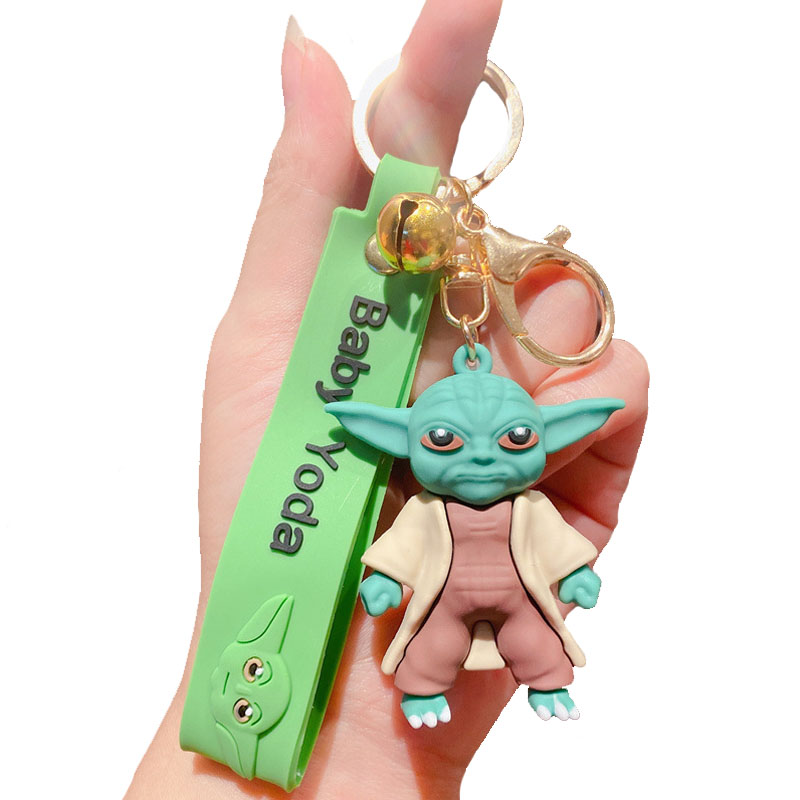 Portachiavi da cartone animato in gomma yoda