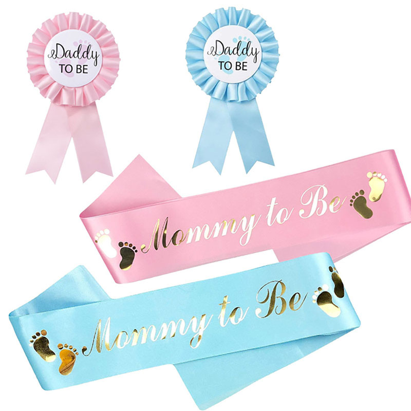 Cheap Baby Shower Daddy Mommy To Be Badge Set per genere rivela decorazioni per bomboniere