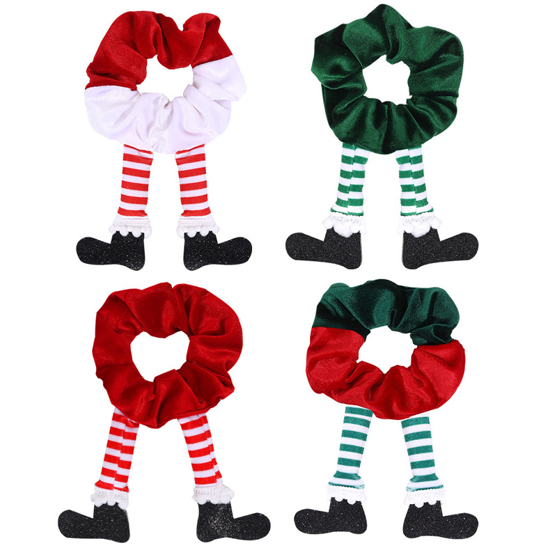 Christmas Babbo Natale Elk Velvet Capelli Scrunchie