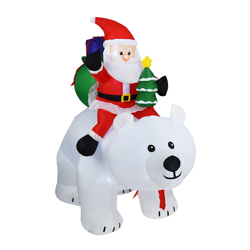 Carino Babbo Natale che cavalca Orso Outdoor Lawn Yard Decor