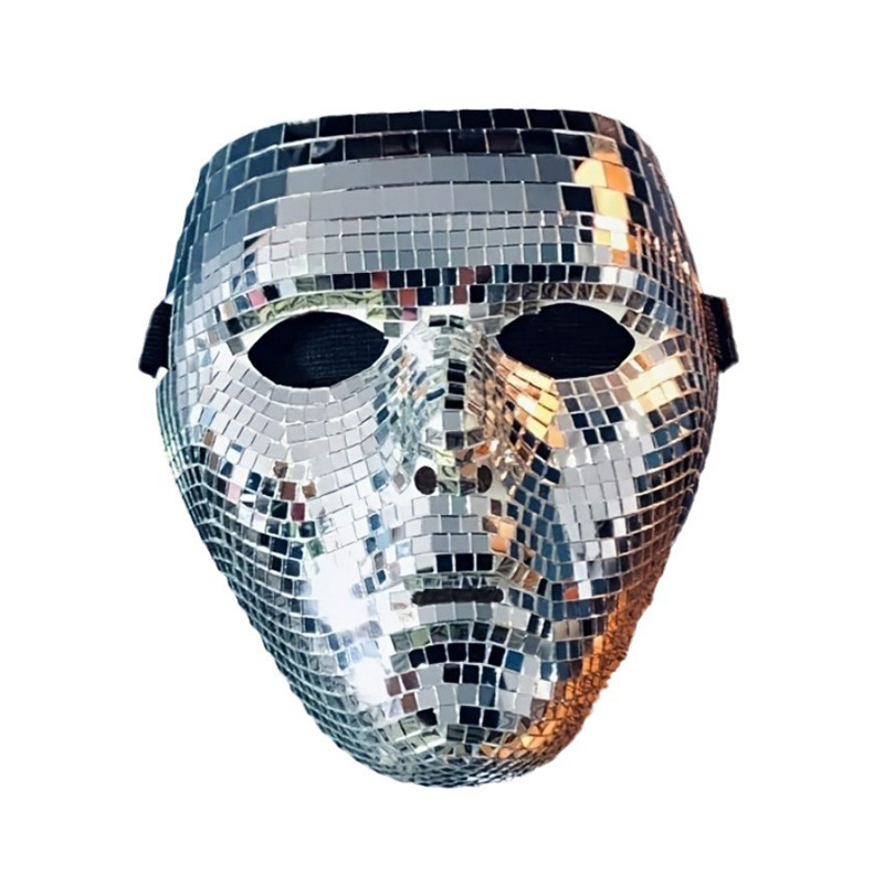 Maschera da discoteca con glitter, copertura per il viso di Halloween