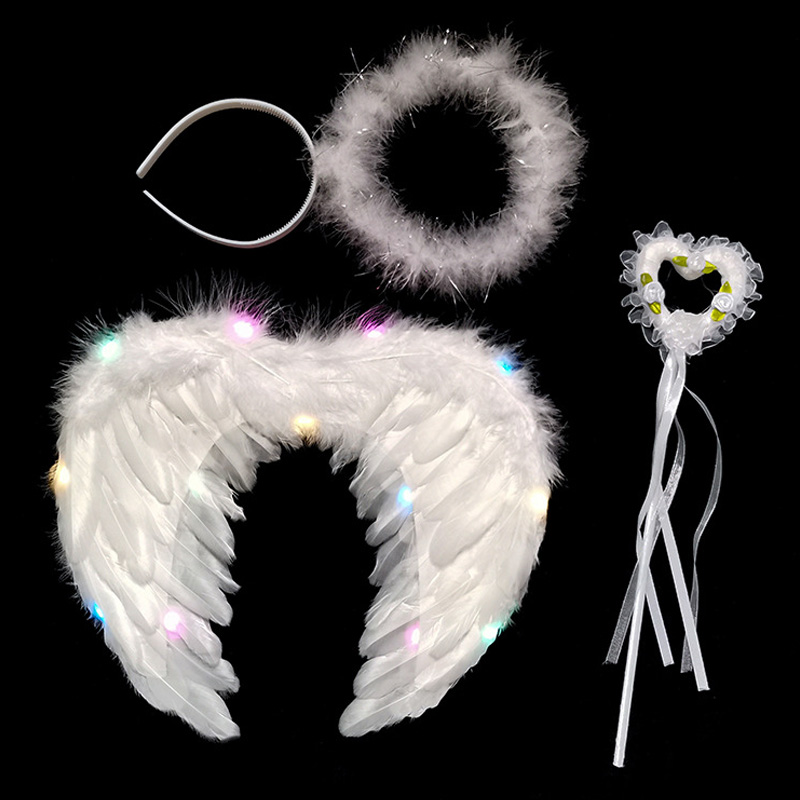 Set di ala d'angelo piuma