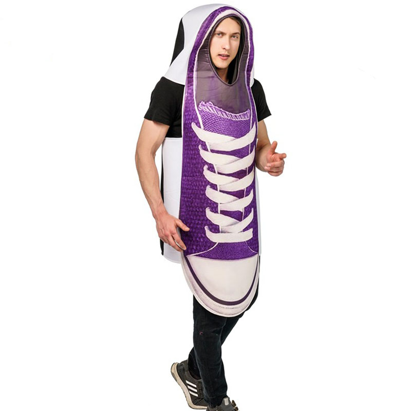 Costume da scarpe in tela viola cosplay di scarpe divertenti
