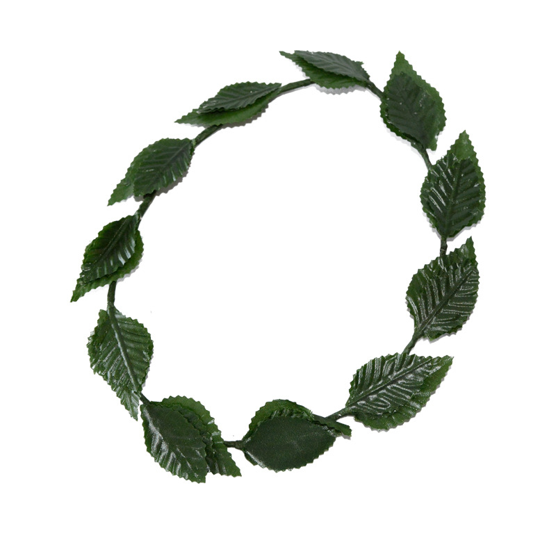 Fascia di foglia verde in plastica oro