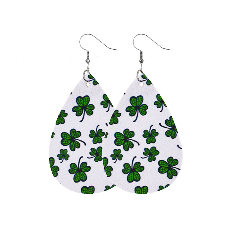 Orecchini in pelle finta verde