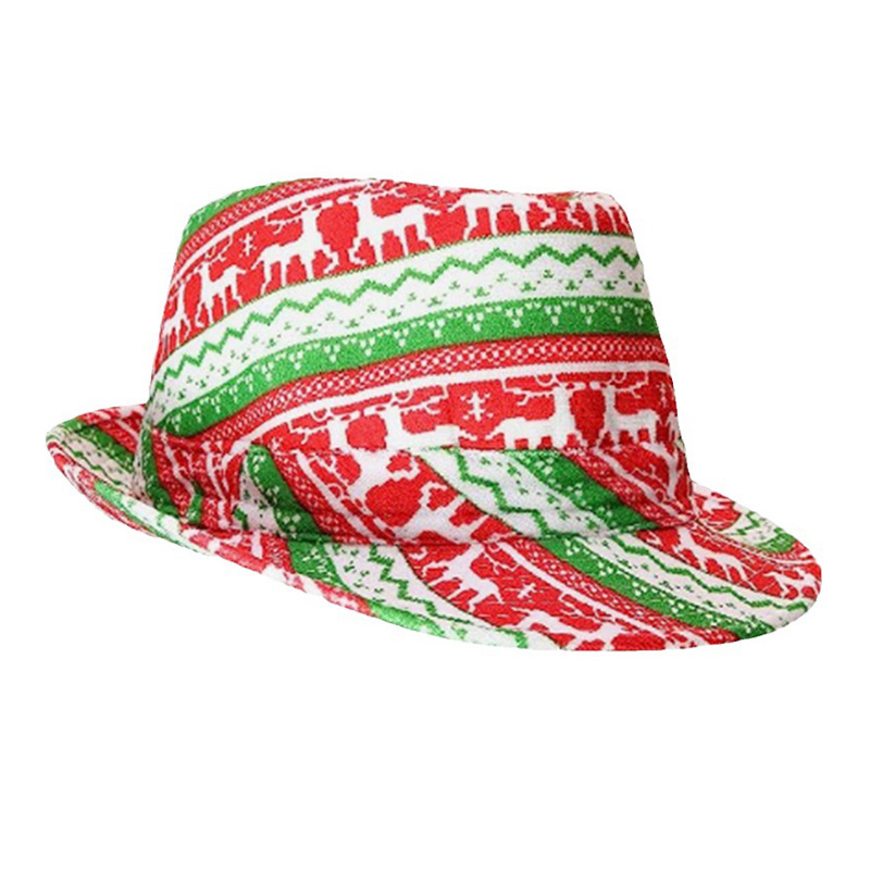 Cappello natalizio jazz in feltro stile panama per Natale