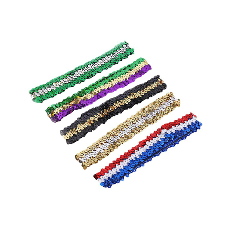 Lady paillettestri di paillettes elastica cintura
