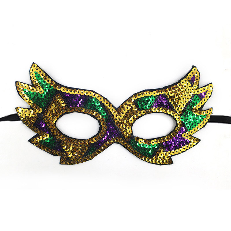 maschera con paillettes da giullare di carnevale del martedì grasso