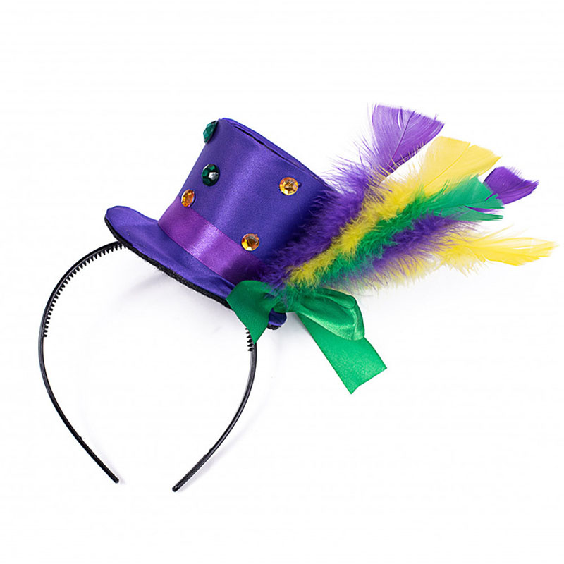 Mardi Gras Feather Headband per decorazione per feste
