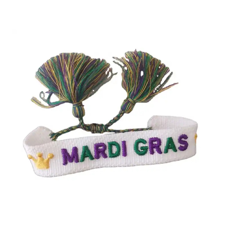 Braccialetti con ricamo lettera Mardi Gras