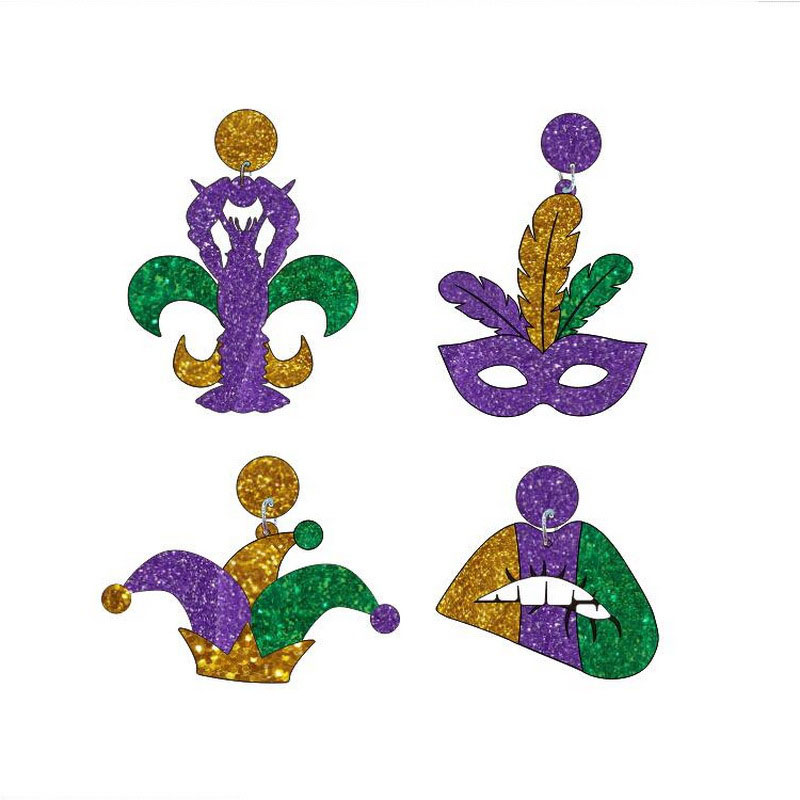 Orecchini da festa del Mardi Gras