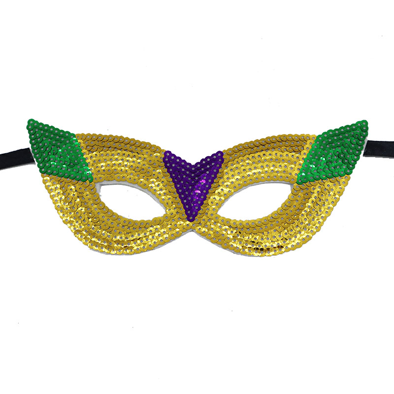 Maschere con paillettes del Mardi Gras