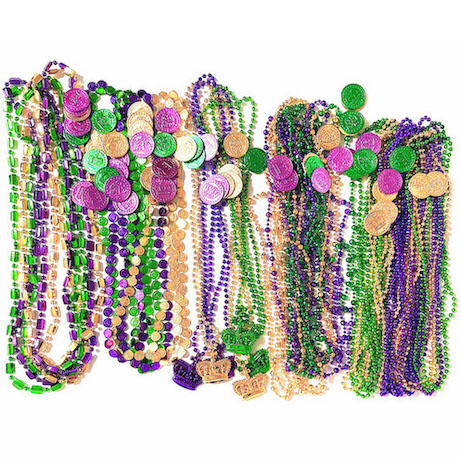 Collana con perline metallizzate multi colori Mardi Gras