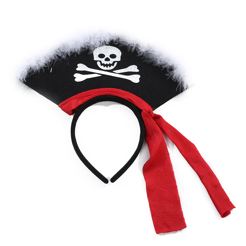 Accessori per feste con fascia da capitano pirata rosa di Halloween