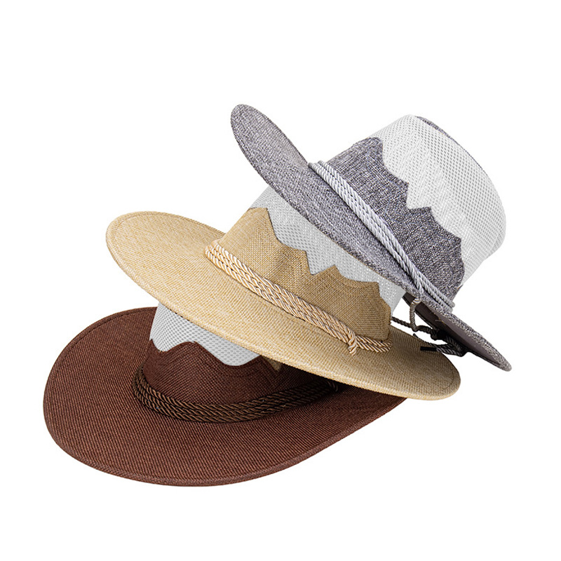 Cappelli da cowboy da spiaggia in paglia da viaggio all'aperto