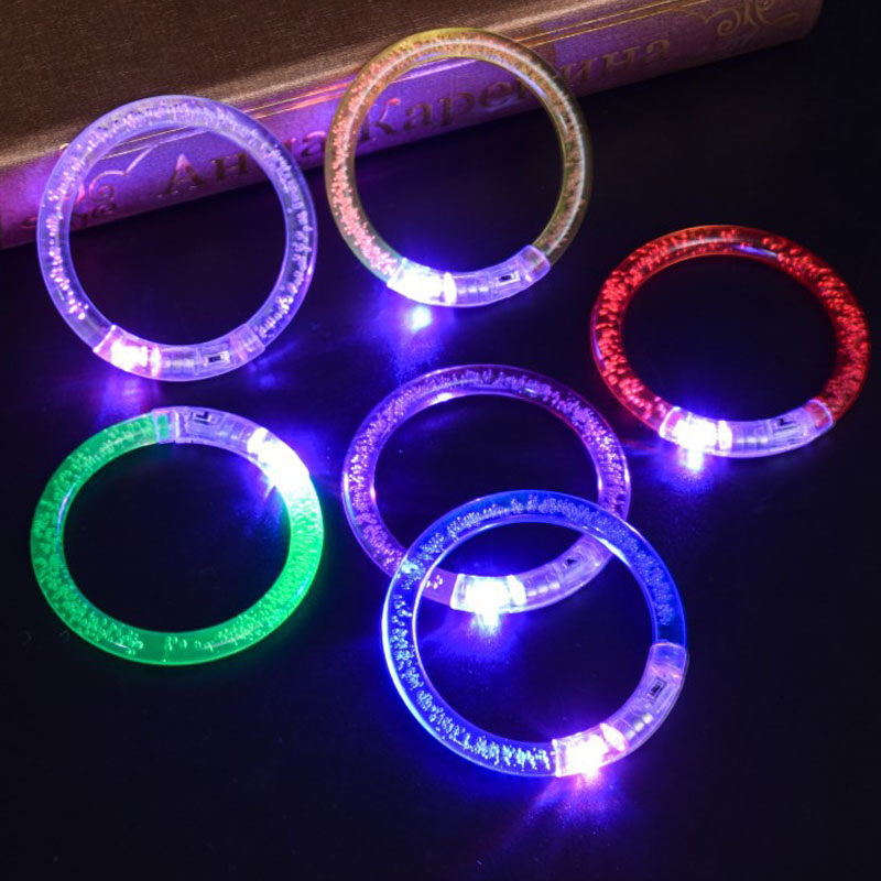 Party Bar Bracciale luminoso natalizio giocattoli luminosi Bracciale lampeggiante a LED Bracciale acrilico illuminato per bambini