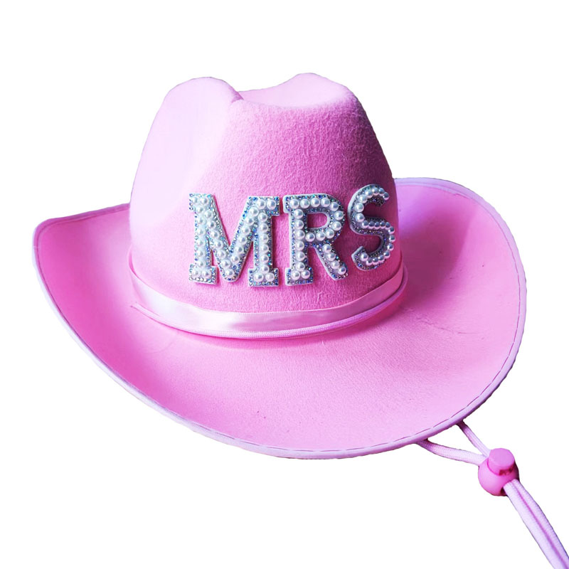 Cappello da cowboy nero rosa