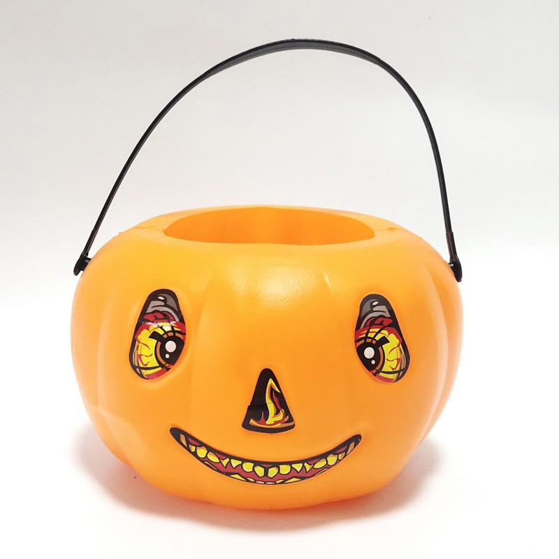 Secchio per caramelle di zucca in plastica
