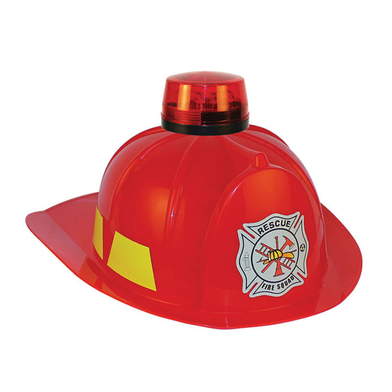 Casco antincendio giocattolo in plastica piccolo cappello antincendio con luce LED