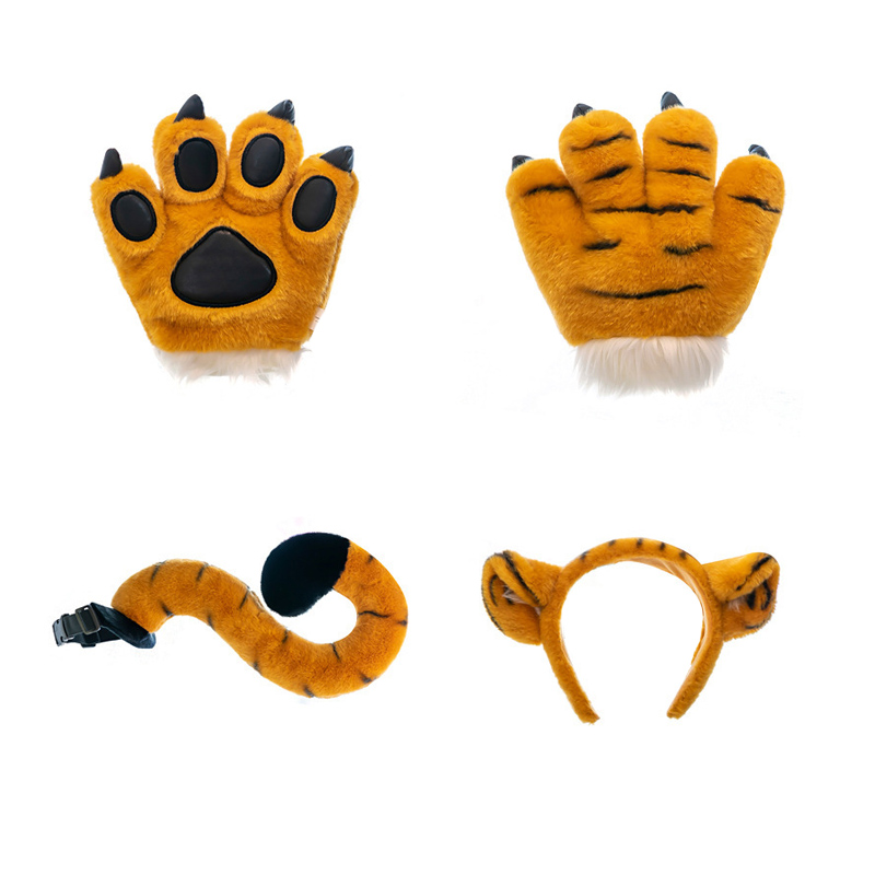 Peluche set di giocattoli di coda ripieni di tigre tigre
