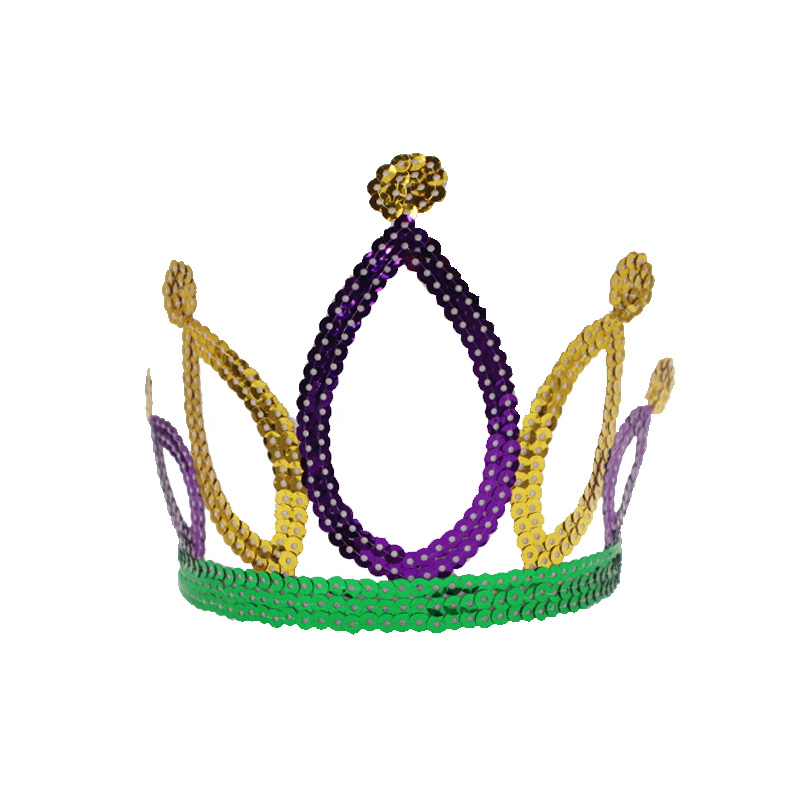 Corona di costume da ragazza con fascia per capelli da festa di carnevale con paillettes Tiara