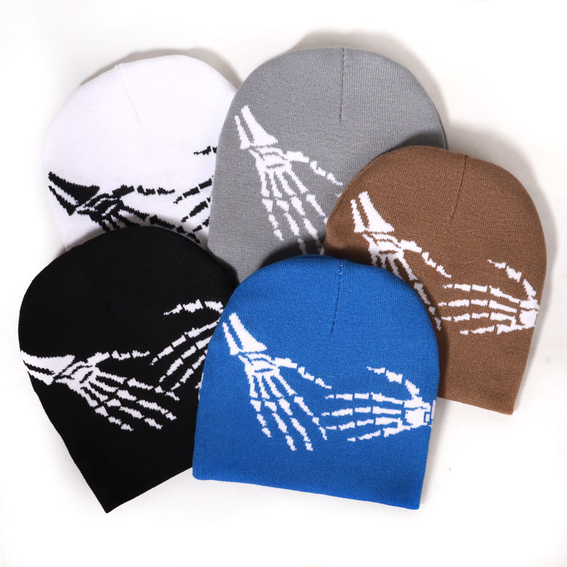 Mano di cranio Jacquard Pattern Beanie Hat