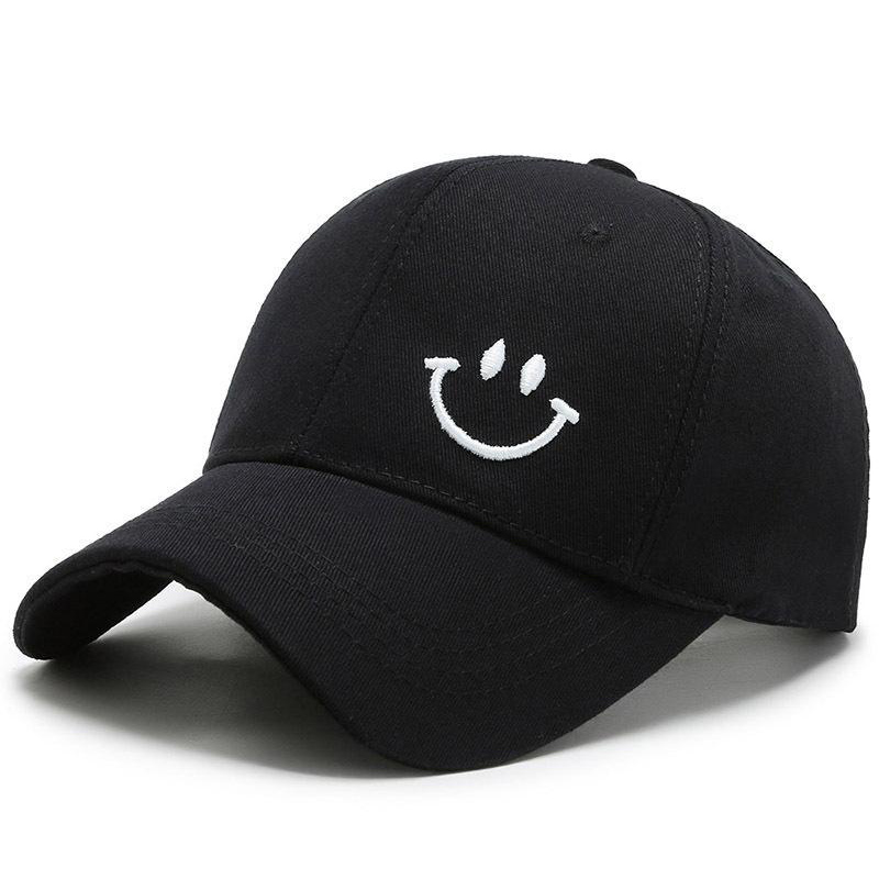 Cappello da baseball economico unisex a 6 pannelli regolabile con faccina sorridente