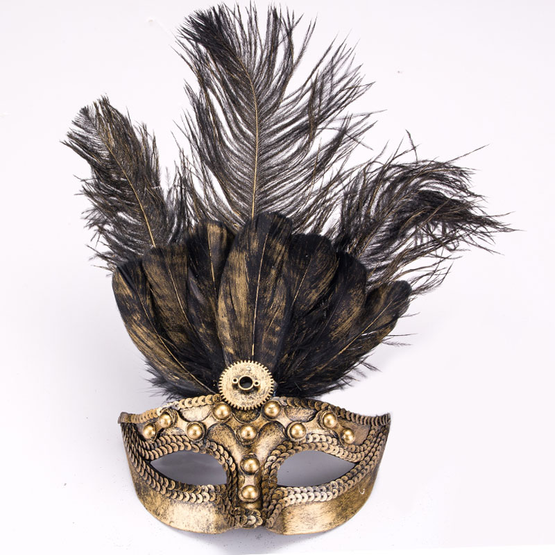 Maschera veneziana di piume d'occhio