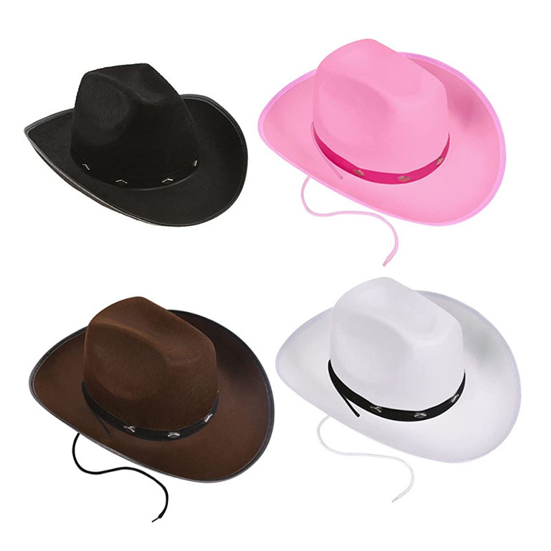 Cappelli da cowboy con nastro di seta rosa Cappelli da cowgirl da festa