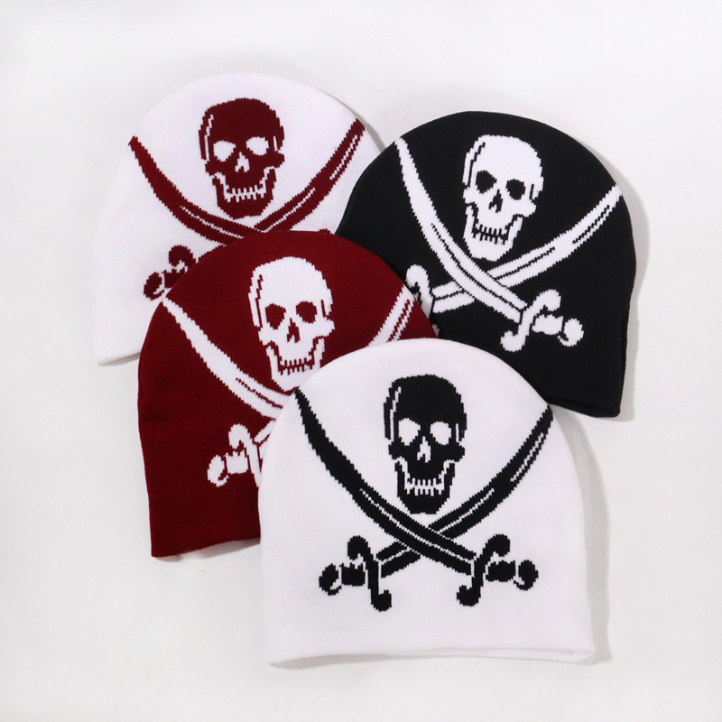 Cappello a maglia con teschio caldo invernale