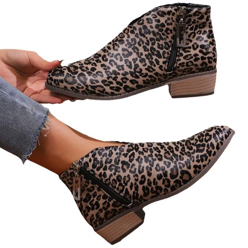 tacchi spessi con stampa leopardata da donna